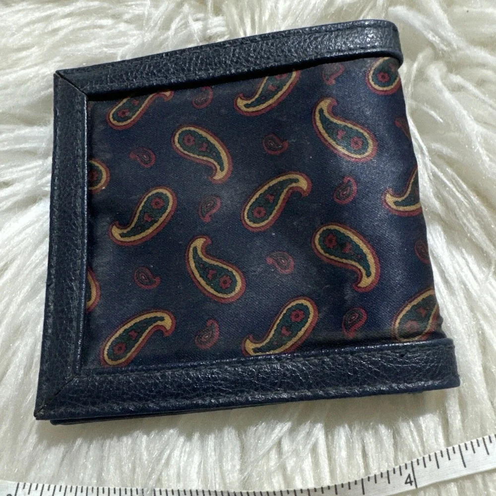 vintage oscar de la renta Pour Lui Men's Bifold Wallet Paisley Satin